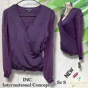 INC International Concepts NEW - Sz S - long sleeve slit fine soft Sweater